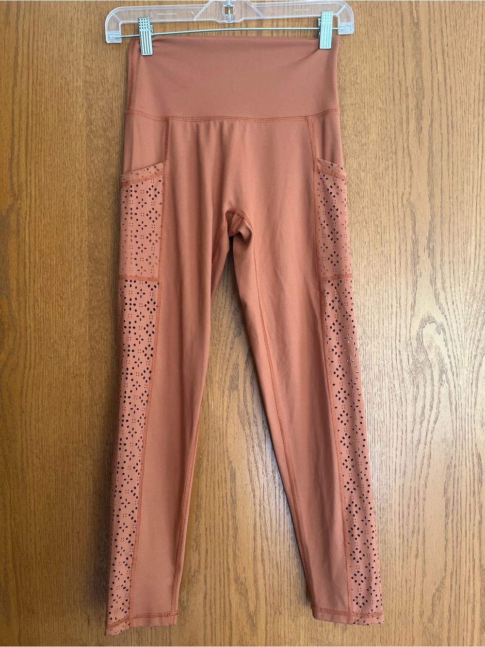 Aerie Chill Play Move High-Waist Laser-Cut Leggings in Terracotta
